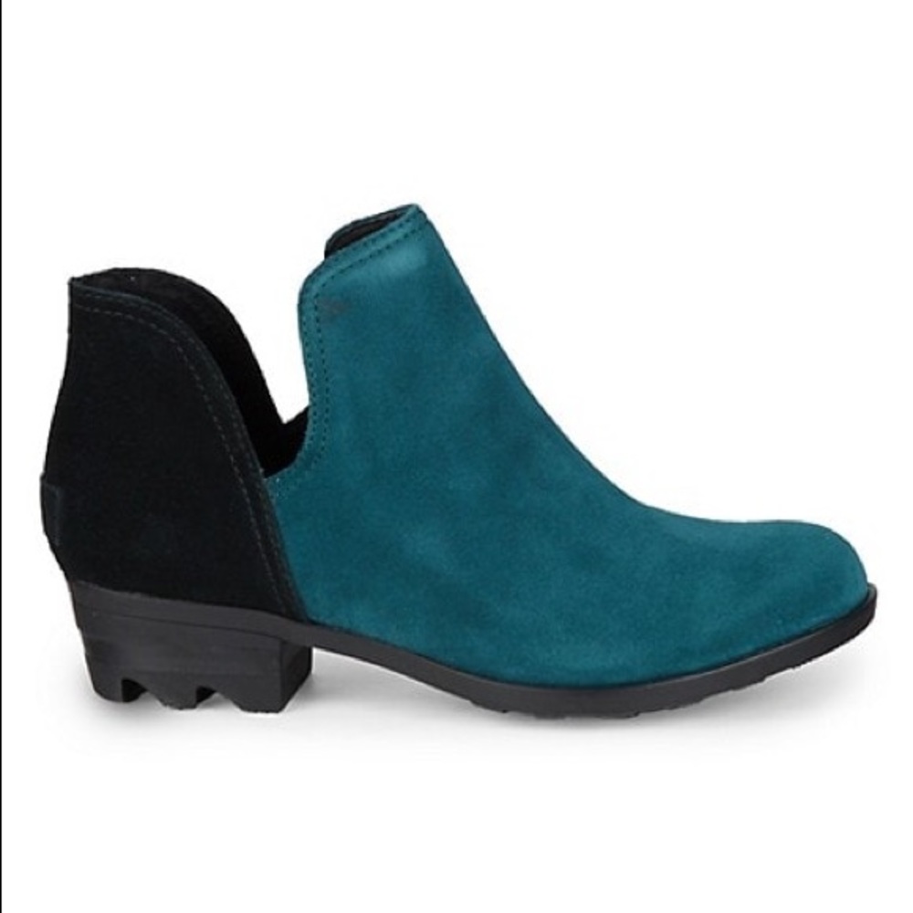 Sorel booties teal black suede 11
